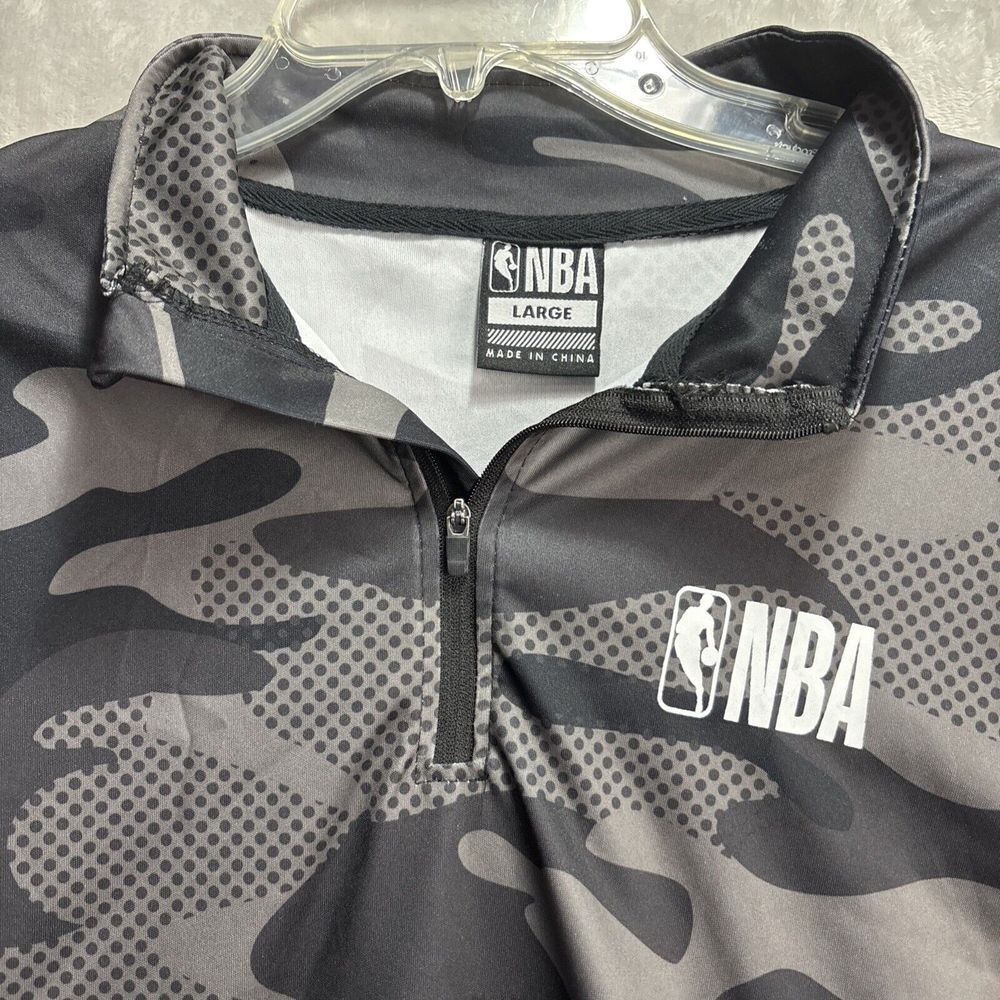 NWT Men NBA 1/4 Zip Pullover Sweatshirt Size  Large Black/ Gray - Picture 5 of 9